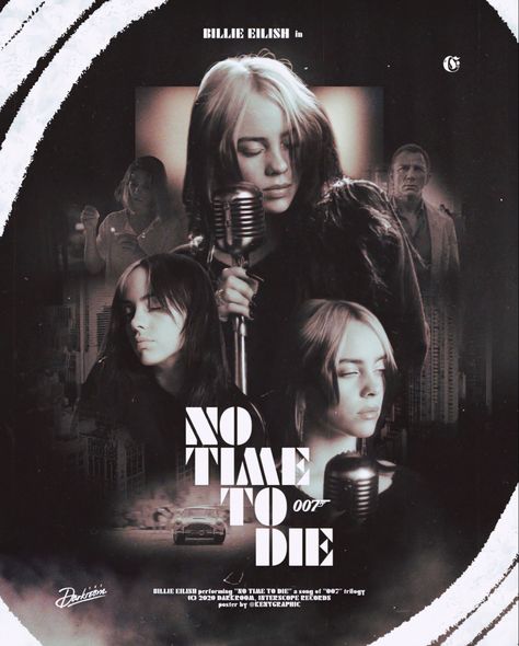 Poster by me [@kenygraphic] for the song “No Time To Die” (a song from “007”) by Billie Eilish Illustration Music, No Time To Die, Billie Eillish, Music Poster Design, Poster Room, A4 Poster, Cool Posters, Adobe Lightroom, Album Art