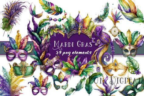 Valentines Animals, Mardi Gras Hats, Mardi Gras Float, Mardi Gras Mask, Design Fonts, Graphic Design Fonts, Fat Tuesday, Carnival Party, Font Bundles