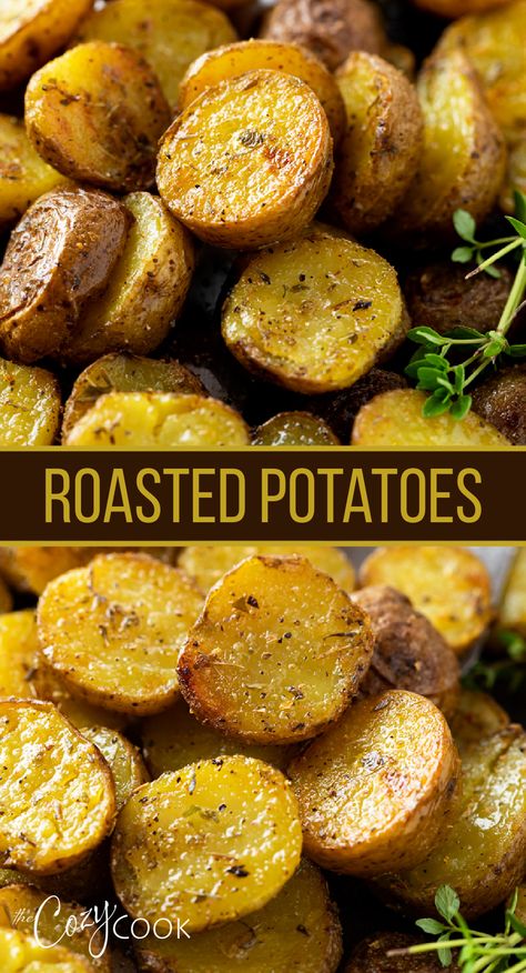 roasted potatoes Best Roasted Potatoes In The Oven, Dinner Side Dishes Easy, Sunday Dinner Sides, Easy Potato Recipes Side Dishes, Easy Potato Side Dishes, New Potatoes Recipes, Oven Potato Recipes, Roasted Potato Recipe, Potato Seasoning