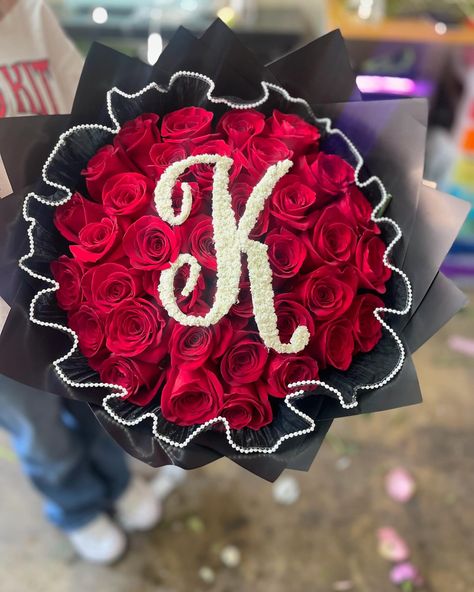 Baby breath initial 🌹 Comment your persons initial ♥️ Flower Initial Bouquet, Flower Initial Tiktok, Letter Roses Flower, Pink Initial Pendant Jewelry Gift, Rose Gold Heart-shaped Initial Jewelry, Pink Roses, Initials, Birthday, Pink