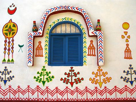 Nobian Designs, Nubian Museum, Nubian Village, Aswan Egypt, Colourful Buildings, Beautiful Doors, Egyptian Art, African Art, Art And Architecture