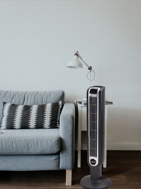 Three Lasko Fans made this list of The 9 Best Tower Fans to Keep You Cool This Summer Window Fans, Floor Fans, Comfy Living Room, Tower Fan, Minimal Space, Floor Fan, Space Savers, Keep Your Cool, Hot Days