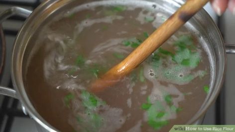 3 Simple Ways to Use Rice Flour - wikiHow Life Wild Rice, Rice Flour, Gluten Free Recipes, Simple Way, Free Food, Soups, Flour, Gluten Free, Rice