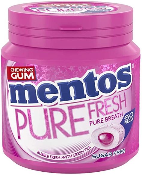 Mentos Chewing Gum, Packaging Snack, Gum Flavors, Bubble Gum Flavor, Sugar Free Gum, Chewing Gum, Grocery Shop, Pretty Food