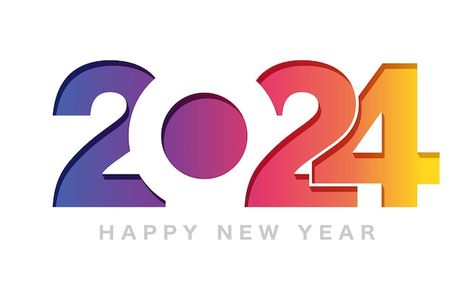 Free vector the year 2024 new years gree... | Free Vector #Freepik #freevector #2024 #year #celebration-logo #number-logo 2024 Png Logo, Happy New Year Logo, Happy New Year Illustration, Happy 2024, New Year Logo, 2024 Number, 2024 Logo, Christmas Logo, Fb Status