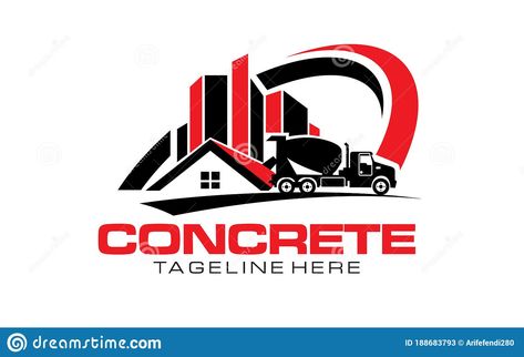 Truck Logo Design, Concrete Logo, Concrete Mixer Truck, Truck Logo, Concrete Truck, Building Concept, Mixer Truck, Concrete Mixers, Logo Design Creative