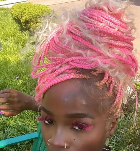 Braided Hairstyles Goddess Braids, Hairstyles Goddess Braids, Pink Box Braids, Blonde Box Braids, Goddess Braids Hairstyles, Blonde Braids, Box Braids Hairstyles For Black Women, Cute Braided Hairstyles, Braids Hairstyles Pictures