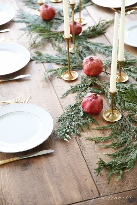 Set the table for Christmas with this gorgeous centerpiece you can create in just 10 minutes Christmas Flowers Diy, Black Christmas Decorations, Christmas Candle Centerpiece, Diy Christmas Table, Julie Blanner, Winter Centerpieces, Christmas Table Centerpieces, Christmas Centerpieces Diy, Festive Tables