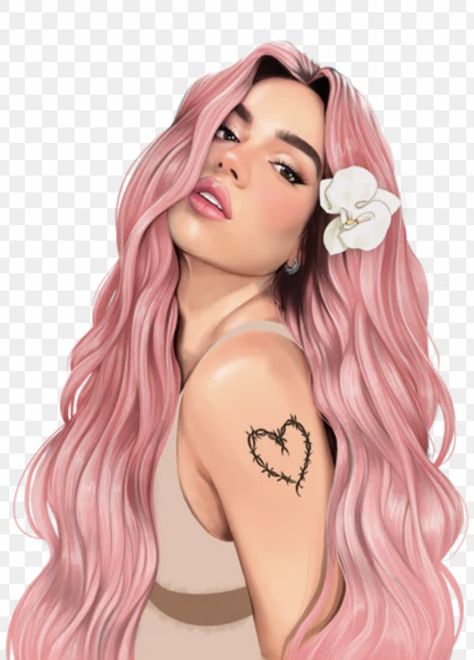 Karol G Drawing, Karol G Pink Hair, Birthday 27, Manana Sera Bonito, Shading Drawing, Whatsapp Wallpaper Cute, Whatsapp Wallpaper, Pink Wig, Cat Quilt