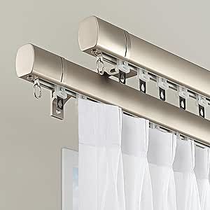 Ceiling Curtain Track Ceiling/Wall Mounted Curtain Rail for Curtains, Drapes, and Room Dividers Ceiling or Wall Mount Curtain Rod -Room Divider-Sliding Curtain Rail for Living Room（Good-looking) Ceiling Curtain Track, Sliding Curtains, Window Rods, Ceiling Curtains, Curtain Rails, Curtain Track, Curtain Wall, Ceiling Fan In Kitchen, Room Dividers