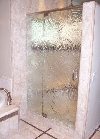 Etched Glass Shower Doors, Door Stairs, Wall Dividers, Bathroom Shower Doors, Frosted Glass Design, Glass Shower Doors Frameless, Glass Shower Door, Shower Glass, Pooja Room Door Design