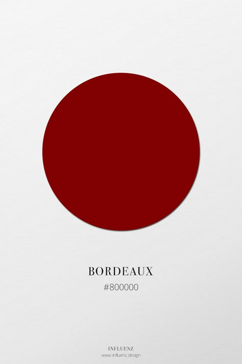 Bordeaux • Découvrez le nuancier rouge d'Influenz: une palette de couleurs des différentes tonalités du champ chromatique rouge. #influenz #couleur #rouge Cherry Red Colour Palette, Red Colour Platette, Crimson Palette, Red Color Swatch, Rouge Bordeaux Aesthetic, Bordeaux Color, Pantone Colour Palettes, Business Colors, Study Style