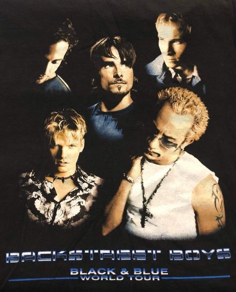 Blue World, Blue Poster, Backstreet Boys, Tour T Shirts, Boys T Shirts, World Tour, Black Blue, Blue Black, Inside Out