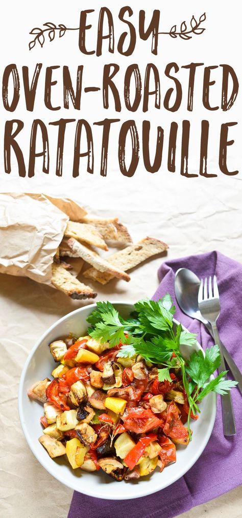 Roasted Ratatouille, French Dinner Parties, Easy Ratatouille Recipes, Grains Recipes, Jacques Pepin, Ratatouille Recipe, Sides Recipes, Healthy Veggie, Meatless Main Dishes