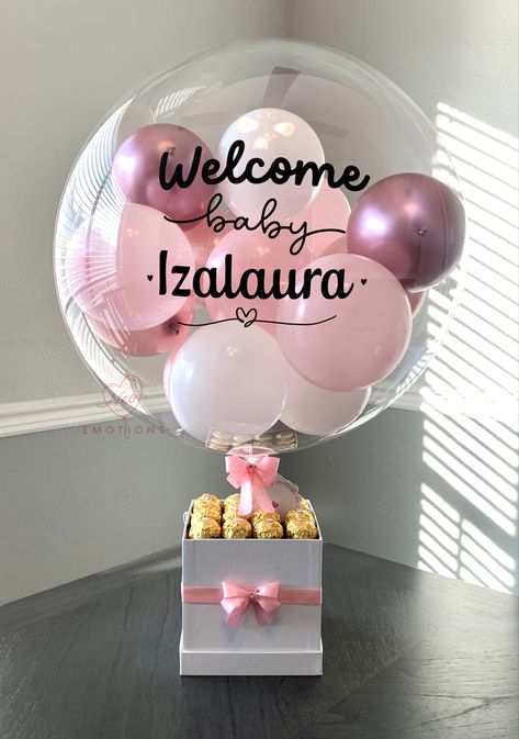 #globos #balloons #customised #giftideas #gifts #babyshowerdecor #regalos #babyshowergifts Welcome Baby Balloons, Welcome Balloon Bouquet, Bobo Balloon Baby Gifts, Balloon Personalized, Stuffed Balloons For Mother’s Day, Inmobiliaria Ideas, At The Hospital, Bubble Balloons, Balloon Ideas