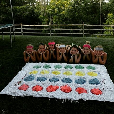 Twister With Shaving Cream, Shaving Cream Twister, Fun Party Activities, Twister Board, Hawaii Birthday Party, Summer List, Church Camp, Sleepover Games, People Having Fun