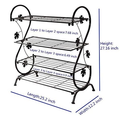 Amazon.com: AISHN Continental Iron Multi-Layer Simple Shoe Rack Storage Metal Small Four Quarters Shoe Stand (Black): Home & Kitchen Shoes Racks, Simple Shoe Rack, Steel Bed Design, Shoe Stand, Shoe Rack Storage, Shoe Rack Organizer, Metal Shoe Rack, Metal Doors Design, House Main Gates Design