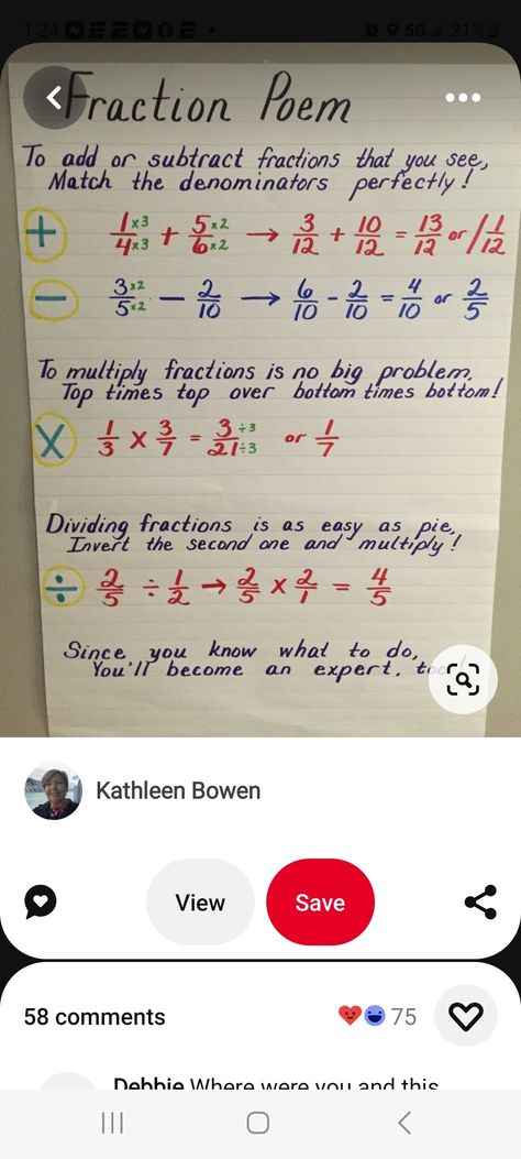 Dividing Fractions, Multiplying Fractions, Subtracting Fractions, Math Anchor Charts, 5th Grade Math, 5th Grades, Anchor Charts, 5th Grade