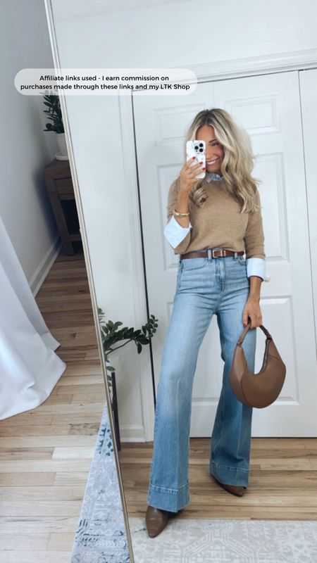 Wide Leg Denim Pants Outfit, Jeans Sweater Outfit, Wide Leg Jeans Winter, Styling Wide Leg Jeans, How To Style Wide Leg Jeans, Cropped Jeans Outfit, Style Wide Leg Jeans, Dressy Jeans, Wide Leg Denim Pants