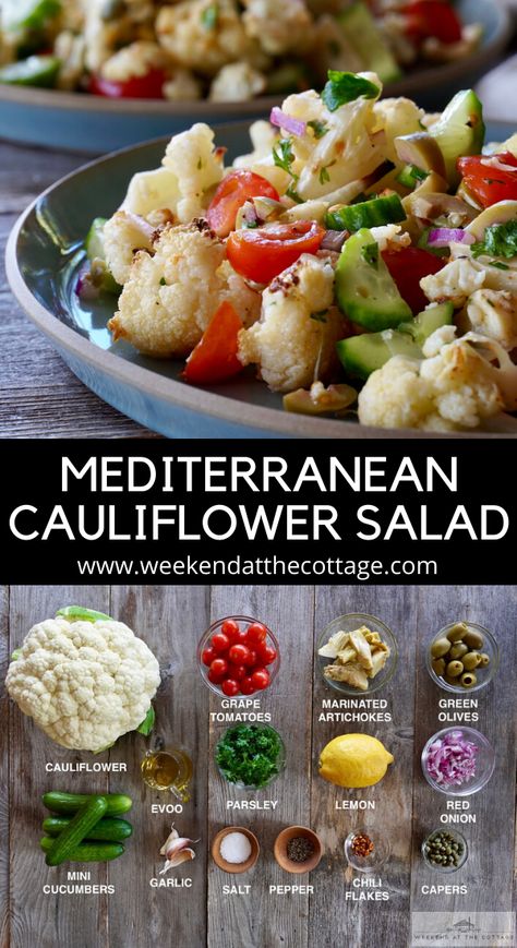 Mediterranean Cauliflower, Mediterranean Recipes Healthy, Mediterranean Diet Recipes Dinners, Marinated Vegetables, Pasta Vegetariana, Mediterranean Diet Meal Plan, Easy Mediterranean Diet Recipes, Salad Pasta, Idee Pasto