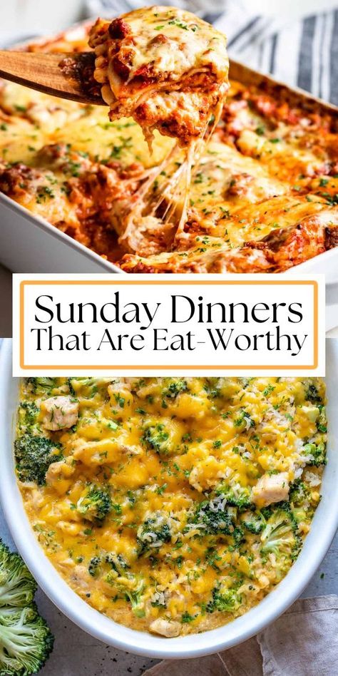 Article on Sunday Dinner Ideas. Quick Easy Sunday Dinner, Sunday Dinner For Two, Fun Sunday Dinner Ideas, Simple Sunday Dinner Ideas, Sunday Recipes Dinner, Sunday Dinners Family, Easy Week Night Dinners Families, Quick And Easy Sunday Dinner Ideas, Sunday Casserole Dinner