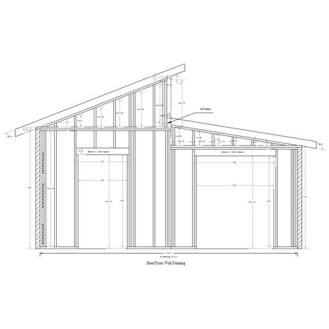 framing - clerestory wall - Home Improvement Stack Exchange Diy Garden Shed, Shed Roof Design, Roofing Styles, Shed Design Plans, Diy Storage Shed Plans, Workshop Shed, Diy Storage Shed, Wood Shed Plans, Shed Construction