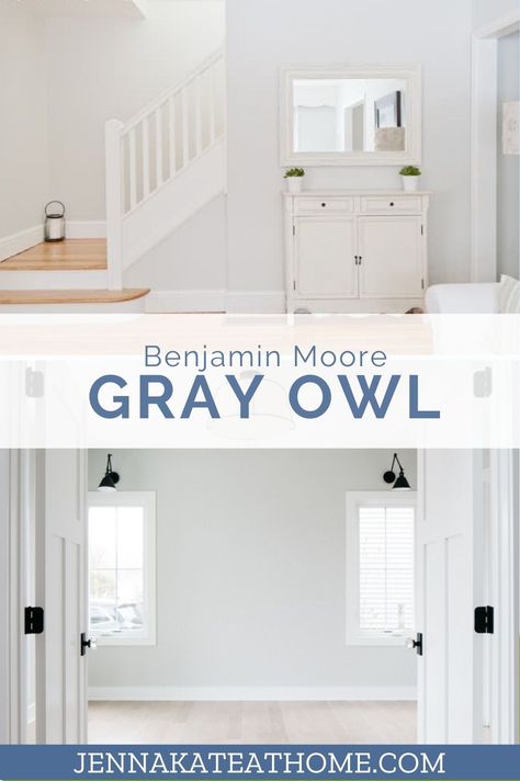 Most Popular Gray Paint Colors, Popular Gray Paint Colors, Hallway Photos, Benjamin Moore Paint Colors Gray, Gray Owl Paint, Popular Grey Paint Colors, Benjamin Moore Grey Owl, Perfect Grey Paint, Warm Grey Paint Colors