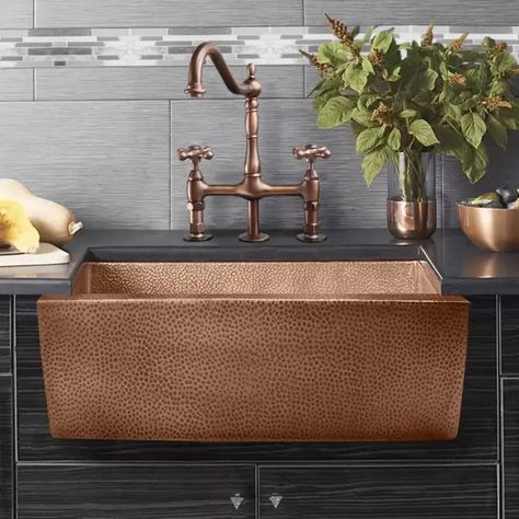 Apron Front Kitchen Sink, Farmhouse Sinks, Apron Front Sink, Design Café, Sink Kitchen, Basin Design, Copper Sink, Farmhouse Sink Kitchen, Single Basin