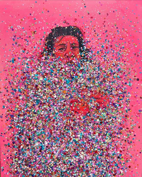 My house is covered in confetti but I had blast working on this latest artwork! #confetti #arte #experimental #contemporaryart #figurativeart Confetti Art, Embroidery Cross, Figurative Art, My House, Cross Stitch Embroidery, Confetti, Contemporary Art, Cross Stitch, Embroidery