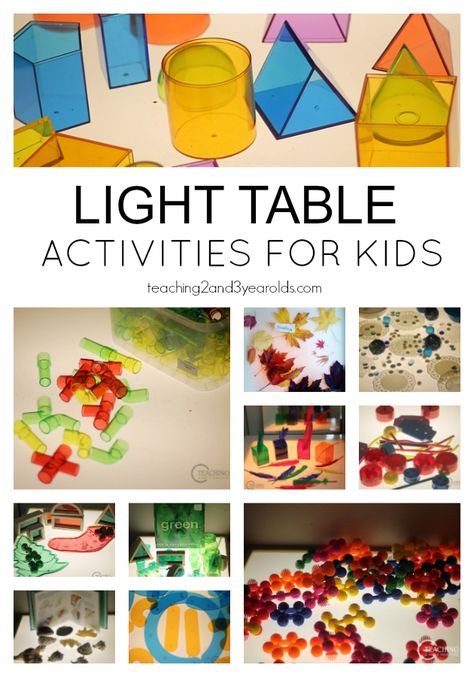 preschool light table activities- teaching 2 and 3 year olds Preschool Light Table, Table Activities For Kids, Light Table Activities, Light Box Activities, Table Activities For Toddlers, Table Activities, Light Board, Light Study, Sensory Table