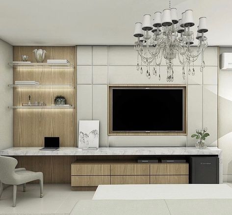 Tv And Study Unit, Tv Unit And Study, Bedroom Tv Cabinet, Bedroom Tv Unit Design, Bedroom Tv Wall, Modern Tv Wall Units, Modern Tv Units, Tv In Bedroom, Tv Wall Design