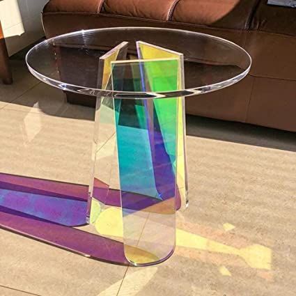 Acrylic Side Table, Furniture Acrylic, Acrylic Coffee Table, زجاج ملون, Round Coffee Table Modern, Small End Tables, Round Sofa, Laminated Glass, Coffee Table Tray