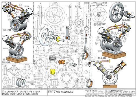 V2 steam engine Solid Works Assembly Drawings, Mechanical Engineering Design Projects, Mechanical Design Projects, Mechanical Engineering Design Technical Drawings, Solidworks Projects, Mechanics Drawing, Model Engineering, Solidworks Tutorial, Solid Works