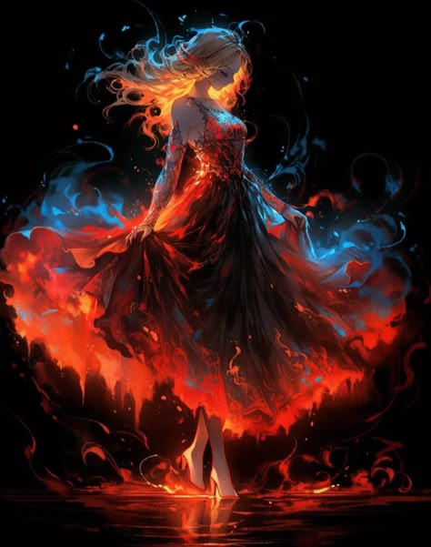 Fire Princess, Island Artwork, Movie Bloopers, Fire Magic, Dreamy Artwork, Fire Art, Witch Art, Digital Art Anime, Dreamy Art