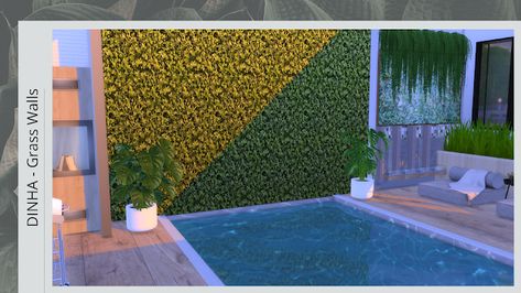 Sims 4 Cc Hair, Sims 4 Sims, Grass Wall, Sims 4 Downloads, Best Sims, Media Wall, Sims 4 Build, Cc Sims, Sims 4 Cc Finds