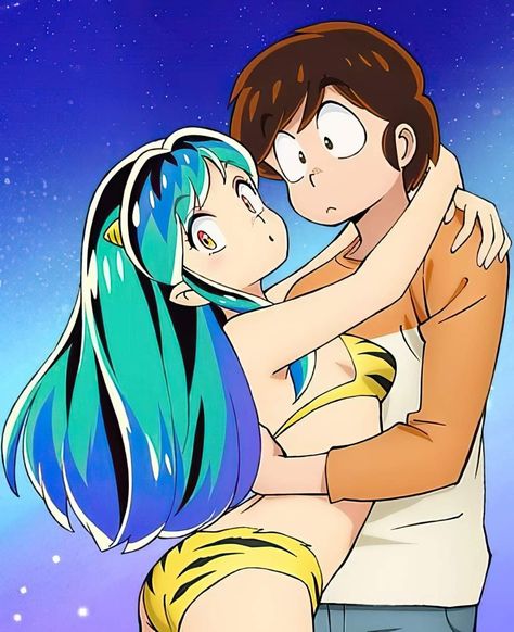 Lum And Ataru, Lum Icon, Lum Ataru, Lum Invader, Rumiko Takahashi, Urusei Yatsura, Cute Couple Comics, Couples Comics, Body Reference Drawing