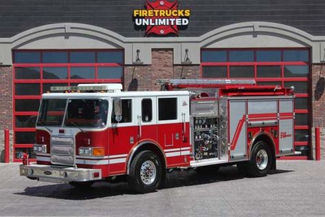 Browse our inventory of quality used fire trucks for sale. We buy and sell used fire engines, used aerials, used tankers, used rescues, ambulances  more! Fire Department Photography, Fire Trucks For Sale, Tile Colors, Barn Homes Floor Plans, Ladder Storage, Truck Rims, Visual Library, Cool Fire, Ladder Rack