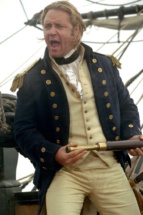 Russell Crowe as Captain Jack Aubrey in "Master and Commander: The Far Side of the World" (2003) Regency Clothing, Patrick O'brian, Master And Commander, Kare Kare, For King And Country, Far Side, Russell Crowe, Larp Costume, Major General