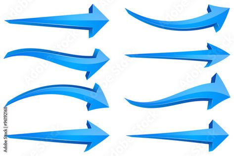 Stock Image: Set of Blue 3D Arrows 3d Arrow, Adobe Stock, Stock Vector, Stock Images, Blue, Art