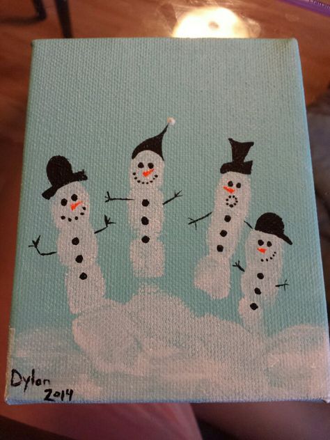 Snow Man Craft For Kids, Snow Men Crafts, Diy Joululahjat, Christmas Preschool, Finger Art, Thumb Prints, Snowman Painting, Art Activity, Christmas School