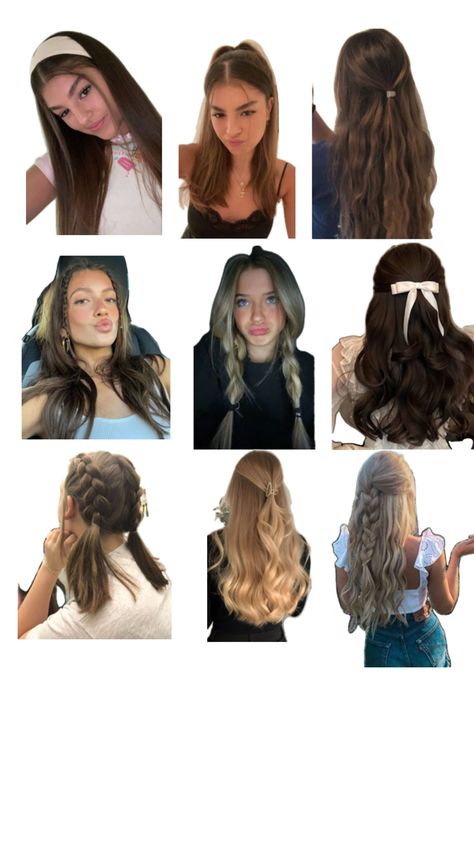 Hairstyles idea Hairstyles For Medium Length Hair For School, Cute Easy Hairstyles, Hairstyles Brunette, Brunette Hair, Medium Length Hair Styles, Hair Lengths, Medium Length, Hair Inspo, Easy Hairstyles