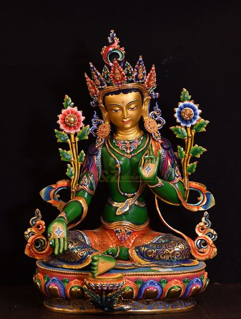 the green tara Green Tara Goddesses, Green Tara Maa, Heavenly Clothes, Tara Maa, Wax Sculpture, Tara Goddess, Statues For Sale, Wallpaper Mobile, Full Name