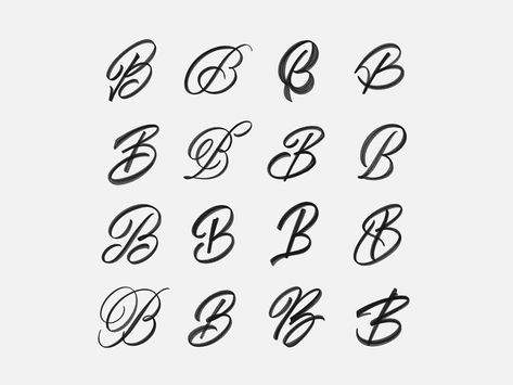 Letter B Fonts Tattoo, Letter B Tattoo, Cursive B, B Calligraphy, Cursive Letters Fancy, Initial Tattoo, Beautiful Lettering, Tattoo Lettering Fonts, Hand Lettering Art