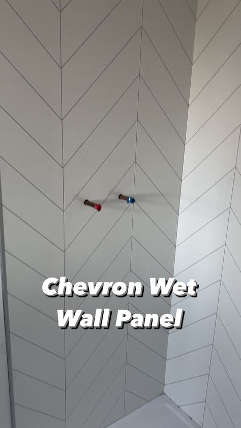 Chevron Wet Wall Panel Installation 600x2400mm boards weren’t the easiest to line up but I got there in the end, decided against the… | Instagram Chevron Panel Wall, Wall Panel, In The End, Carpentry, Wall Paneling, The End, Wall, Quick Saves, Instagram