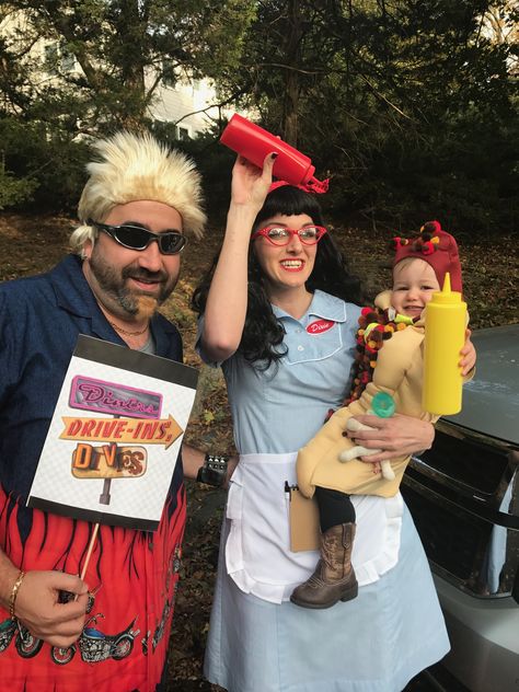 Bandit And Chilli Costume, Guy Fieri Halloween Costume, Big Guy Halloween Costume, Guy Fieri Couple Costume, Hot Dog Vendor Costume, Guy Fieri Costume, Frickin Bats, Hotdog Costume, Fall Goodies