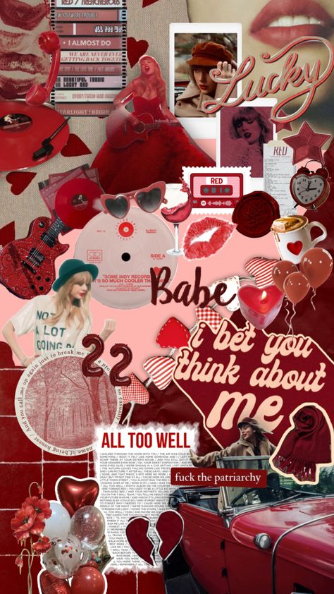 Red Era Taylor Swift Aesthetic, Red Era Aesthetic Taylor Swift, Red Background Taylor Swift, Valentine’s Day Taylor Swift Wallpaper, Red Taylor Swift Collage, Taylor Swift Red Album Aesthetic, Taylor Swift Wallpaper Red Era, Red Taylor Aesthetic, 22 Taylor Swift Aesthetic