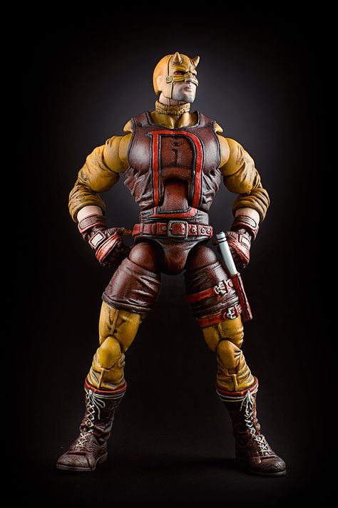 Custom Daredevil Marvel Legends Action Figure - Album on Imgur customized by touchtoneialing Base figure: Toybiz Captain America Custom Marvel Legends, Kirby Figures, Soldier Toys, Ninja Action Figures, Daredevil Marvel, Marvel Figures, Marvel Statues, The Man Without Fear, Marvel Legends Action Figures