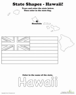 Your child will learn about Hawaii , the fiftieth U.S. state as she traces its eight big islands and colors in the flag. Ancestors Tattoo, States Worksheets, Hawaii Culture, Hawaii State Flag, Hawaiian Flag, Hawaiian Language, Trace And Color, Hawaii Flag, Trip Activities