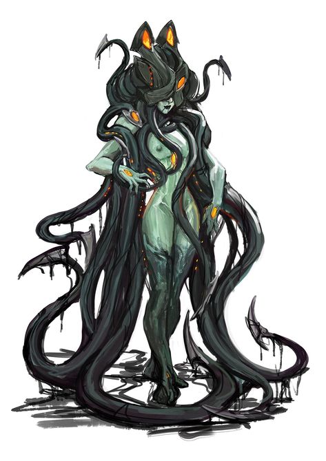 Female Monster, Monster Girl Encyclopedia, Alien Girl, Monster Concept Art, Alien Art, Concept Art Drawing, Poses References, Monster Design, Creature Concept Art