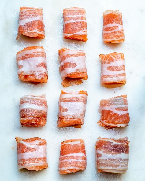 Bacon Wrapped Salmon Baked, Salmon Wrapped In Bacon, Bacon Wrapped Salmon Bites, Bacon Wrapped Salmon, Bacon Salmon, Appetizers Appetizers, Salmon Bites Recipe, Salmon Wrap, Oven Baked Bacon